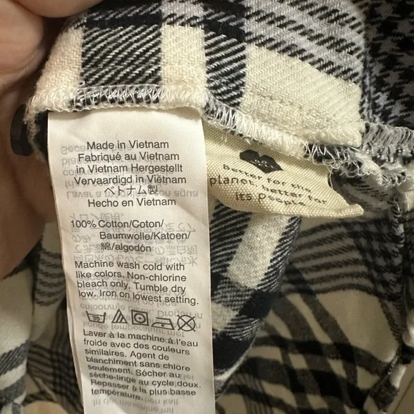 EUC Madewell Flannel Shirt in Black and White Plaid size Medium - Picture 3 of 6